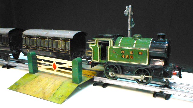 Above: A selection of Hornby tinplate trains in O gauge and the 